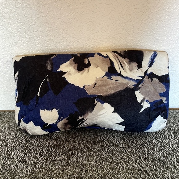 LANVIN Cobalt/Grey/Black/Ivory Printed Jacquard “Happy” Antique Hardware Clutch - Picture 7 of 8